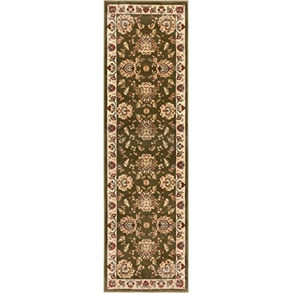 Perfectpillows 2 ft. 7 in. x 12 ft. Timeless Abbasi Traditional Runner Area Rug - Green PE78329